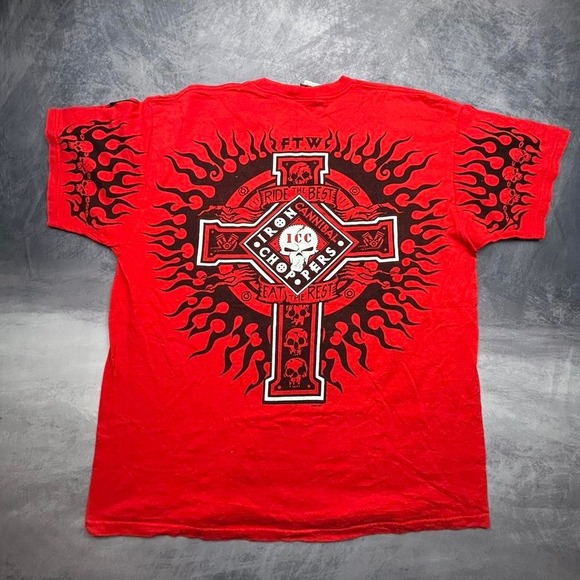 red y2k cross skater grunge styler crosses flame - Picture 4 of 7